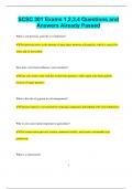 SCSC 301 Exams 1&comma;2&comma;3&comma;4 Questions and  Answers Already Passed