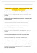 Construction Engineering Test Questions with 100&percnt; Verified Correct Answers
