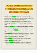 DAANCE EXAM &vert; Questions and Correct Solutions &vert; Latest Update 2024&sol;2025 &vert; 100&percnt; PASS