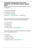 Computed Tomography Exam Prep Questions and Answers &lpar;Latest Update 2025&rpar;