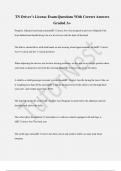 TN Driver&rsquo;s License Exam Questions With Correct Answers  Graded A&plus;