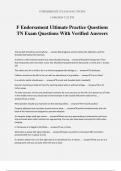 F Endorsement Ultimate Practice Questions TN Exam Questions With Verified Answers
