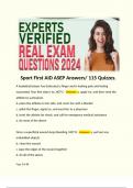 Sport First AID ASEP Answers&sol; 115 Quizzes&period;  