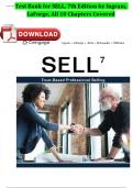 Test Bank for SELL&comma; 7th Edition by Ingram&comma; LaForge&comma; All 10 Chapters Covered Fully Covered A&plus; Guide ISBN&colon; 9780357901380&comma; &comma; Verified Latest Edition 2024 Newest Version