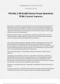 Florida 2-40 health license Exam Questions With Correct Answers