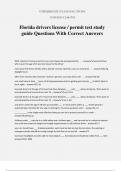 Florida drivers license &sol; permit test study guide Questions With Correct Answers