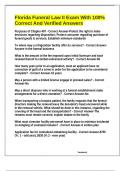 Florida Funeral Law II Exam With 100&percnt; Correct And Verified Answers