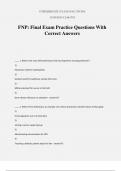 FNP&colon; Final Exam Practice Questions With Correct Answers