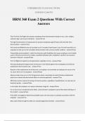 HRM 360 Exam 2 Questions With Correct Answers