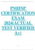 PMHNP CERTIFICATION EXAM 2024&lpar;ACTUAL TEST VERIFIED A&plus;&rpar; &bull;