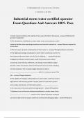 Industrial storm water certified operator Exam Questions And Answers 100&percnt; Pass
