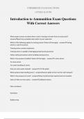 Introduction to Ammunition Exam Questions With Correct Answers