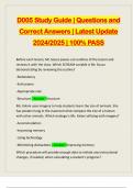 D005 Study Guide &vert; Questions and Correct Answers &vert; Latest Update 2024&sol;2025 &vert; 100&percnt; PASS