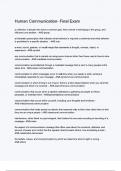 Human Communication- Final  exam questions with correct answers with complete A&plus;solution 2024&sol;2025 