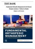 Test Bank for Fundamental Orthopedic Management for the Physical Therapist Assistant 5th Edition by Robert Manske&comma; ISBN&colon; 9780323661713&comma; All 29 Chapters Covered&comma; Verified Latest Edition