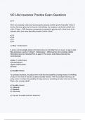 NC Life Insurance Practice Exam Questions