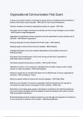 Organizational Communication Final Exam  questions with correct answers with complete A&plus;solution 2024&sol;2025 