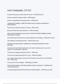 Unit 2 Vocabulary CTI CO exam questions with correct answers with complete A&plus;solution 2024&sol;2025 