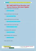 MLT AMT&sol;ASCP Prep Questions and  Correct Answers the Latest Update