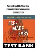 ECGs Made Easy&comma; 7th Edition TEST BANK by Barbara J Aehlert&comma; Verified Chapters 1 - 10&comma; Complete Newest Version