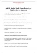 ASWB Social Work Exam Questions And Reviewed Answers
