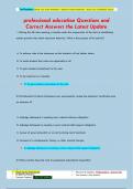 professional education Questions and  Correct Answers the Latest Update