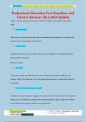 Professional Education Test Questions and Correct Answers the Latest Update