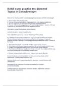 BACE exam practice test &lpar;General Topics in Biotechnology&rpar; Questions and Answers 2024