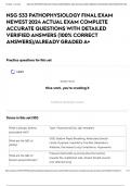 NSG 533 PATHOPHYSIOLOGY FINAL EXAM NEWEST 2024 ACTUAL EXAM COMPLETE ACCURATE QUESTIONS WITH DETAILED VERIFIED ANSWERS &lpar;100&percnt; CORRECT ANSWERS&rpar;&sol;ALREADY GRADED A&plus;