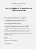 LASER HAIR REMOVAL Exam Questions With Correct Answers