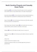 North Carolina Property and Casualty  Exam Terms