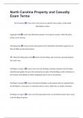 North Carolina Property and Casualty  Exam Terms