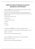 North Carolina Property Insurance-  Questions and Answers 