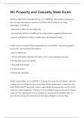 North Carolina Property and Casualty Bundled Exams with Complete Solutions 