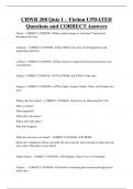 CRWR 200 Quiz 1 &ndash; Fiction UPDATED  Questions and CORRECT Answers