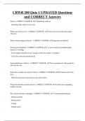 CRWR 200  Bundled Exam Questions and CORRECT Answers