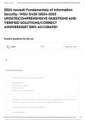 2024 newest&vert; Fundamentals of Information Security- WGU D430 &vert;2024-2025 UPDATE&vert;COMPREHENSIVE QUESTIONS AND VERIFIED SOLUTIONS&sol;CORRECT ANSWERS&vert;GET 100&percnt; ACCURATE&excl;&excl;