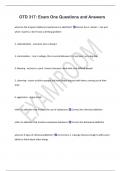 OTD 317&colon; Exam One Questions and Answers
