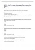 IFIA &ndash; Safety questions well answered to pass