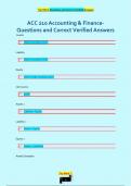 ACC 210 Accounting & FinanceQuestions and Correct Verified Answers