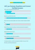 ACC 312 Quizzes-Questions and Correct  Verified Answers