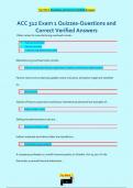 ACC 312 Exam 1 Quizzes-Questions and  Correct Verified Answers