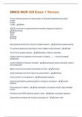 UNCG NUR 320 Exam 1 Review  Questions With Answers Graded A&plus; Assured Success