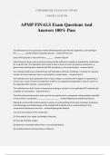 APMP FINALS Exam Questions And Answers 100&percnt; Pass