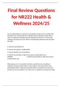 Final Review Questions for NR222 Health & Wellness 2024&sol;25