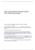 WGU C784-Statistics Mod 5