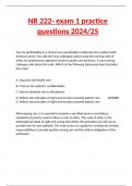 NR 222- exam 1 practice questions 2024&sol;25