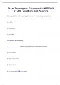 Texas Promulgated Contracts-CHAMPIONS  STUDY- Questions and Answers