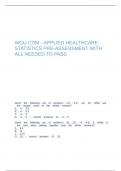 WGU C784 - Applied Healthcare Statistics Pre-Assessment