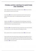 PROMULGATED CONTRACTS QUESTIONS  AND ANSWERS 